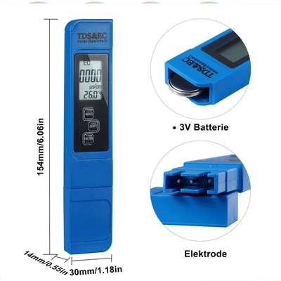 ЖК-дисплей 3 в 1 ATC Температура TDS EC Meter портативный для аквариума бассейн гидропоника