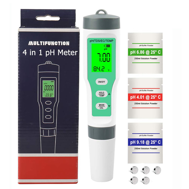 4 в 1 водонепроницаемый тестер для аквариумов и гидропоники pH/TDS/EC/Temp Meters
